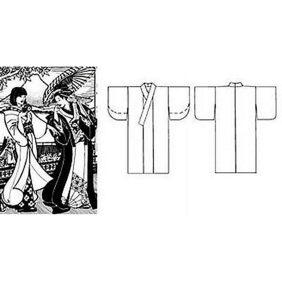 Folkwear Japanese Kimono #113 Yukata Dress Coat Robe Obi Sash Japan Sewing Pattern (Pattern Only) folkwear113