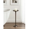 thumbnail image 7 of Kate and Laurel Alessia Modern Decorative Metal Drink Table, 8 x 8 x 22, Bronze, Round Cast Aluminum Pedestal Plant Stand with Rough Texture and Deckled Edge, 7 of 7