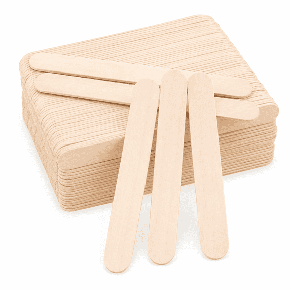 [100 Count] Jumbo 6 Inch Wooden Multi-Purpose Popsicle Sticks,Craft, Ice Cream, Wax, Waxing, Tongue Depressor Wood Sticks