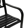 thumbnail image 2 of Black Welcome Design Outdoor Bench 750LB Capacity - Powder-Coated Iron & PVC Patio Seating for Garden, Porch, Deck, 2 of 9