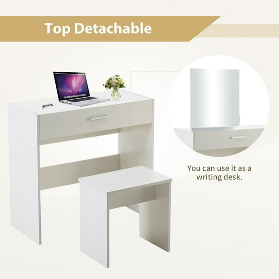 Mecor Vanity Makeup Table Set Dressing With Stool And Square Mecor Vanity Makeup Table Set Dressing With Stool And Square Mirror White Com