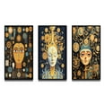 thumbnail image 2 of Designart "Timeless Beauty in Retro Futurism I" Woman Sci-Fi Framed Wall Art Set Of 3 - Gold Glam Frame Gallery Set For Office Decor, 2 of 6