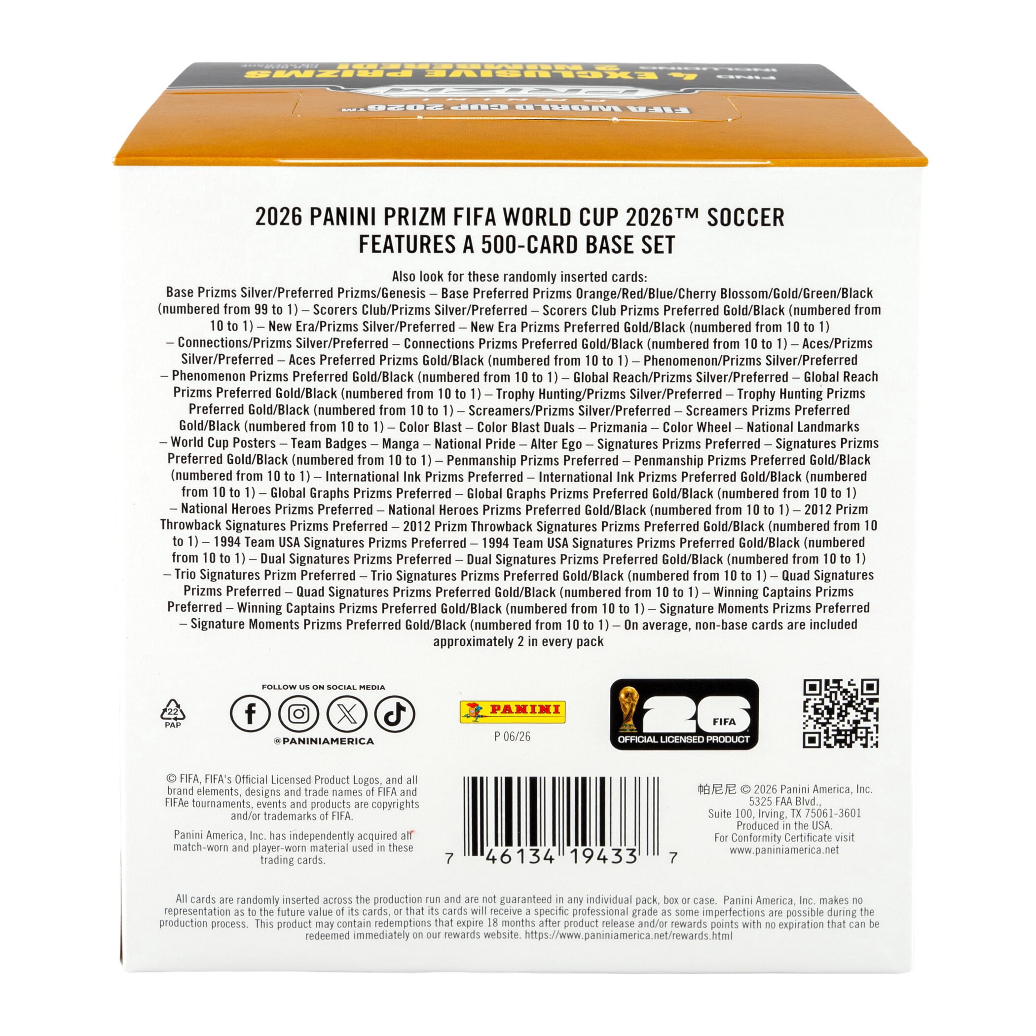 2026 Panini Prizm World Cup Soccer Hobby Preferred Trading Cards Box