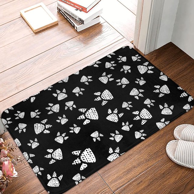 Front Door Mat Cute Animals Paw Bedroom Entryway Rug Non-Slip Washable Indoor Carpet Doormat Decorative Low Profile Area Rug for Home Living Room Bedroom Laundry Floor Decor, 24 x 16 Inch