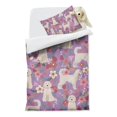 thumbnail image 2 of Goldendoodle Dog and Flower Floral Duvet Cover and Pillowcase Set for Single Bedding, Bedroom Accessories for Kids Teens, 2 of 5