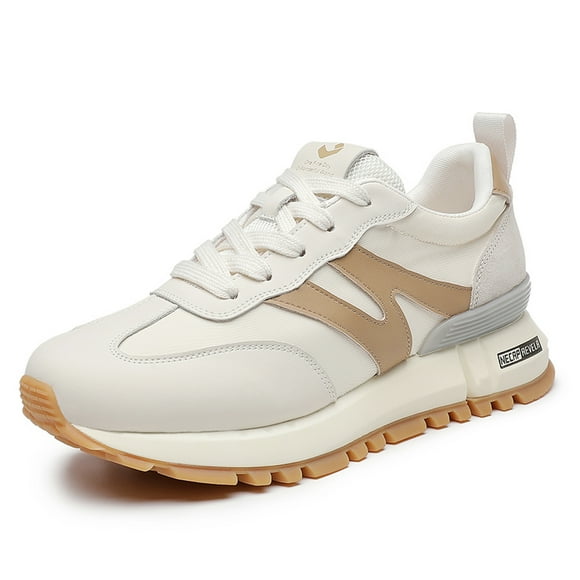 SOMILISS Genuine Leather Women Sneakers Lace-Up Round Toe Suede Leather Patchwork Ladies Casual Sneakers Designer Brand Shoes