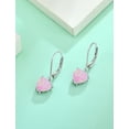 thumbnail image 5 of VESITIM Pink Opal Dangle Drop Earrings Women Solitaire Heart Shaped Leverback Earrings 925 Sterling Silver Jewelry Gifts, 5 of 7
