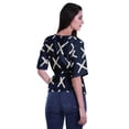 thumbnail image 4 of Moomaya Printed Wrap Over with Belt Style Top For Women Printed V-Neck Casual/Formal Top, 4 of 5