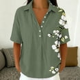 thumbnail image 6 of Zulora Women's Short Sleeve Hawaiian Shirt Casual Floral Button Down Vacation Tops, 6 of 8