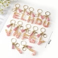 thumbnail image 2 of Llavero Rosa personalizado con colgante de 26 letras en inglés para coche, accesorio con Bola de Pelo para mujer, colgante para bolso, 2 of 4