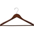 thumbnail image 2 of International Hanger, Walnut Wood Suit Hanger with Wooden Solid Bar, 50 Pack, 2 of 5