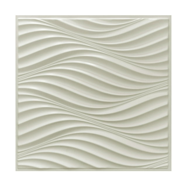 Dundee Deco Panneau Mural 3D en PVC Faux Vagues Blanc Cassé, 2 Pi X 2 Pi (60cm X 60cm), Design Intérieur pour Décoration Murale, Application Commerciale et Résidentielle, 3,8 Pi2 (0,35 M2) Chacun, Lot de 5