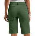 thumbnail image 4 of THDHVS Bermuda Shorts for Women,Women's Shorts,Women Solid Color Elastic Bermuda Hiking Shorts with Pockets Summer Casual Shorts Five Quarter Pants Green 4XL, 4 of 6