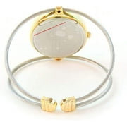 STC Two-Tone Elegant Dual Cable Band Bracelet Women's Bangle Cuff Wrist Watch