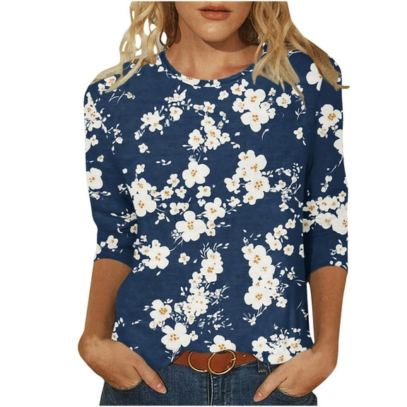 Cilsoka 3/4 Sleeve T Shirts for Women Womens Long Sleeve T Shirts Pack Womens 3/4 Sleeve T Shirts Loose Fit Basic Tees for Women Loose Fit V Neck Blouses for Women Dressy Casual My Orders