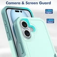 thumbnail image 5 of For Google Pixel 9A Case,Heavy Duty Drop Protection Full Body Rugged Shockproof/Drop Proof/Dust Proof Military PC + TPU Protective Tough Durable Cell Phone Cover for Men Women,Mint, 5 of 5