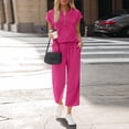 thumbnail image 6 of Two Piece Lounge Sets for Women Spring Vacation Beach Travel Airport Outfits Casual Cruise Fashion 2026 Hot Pink M, 6 of 7