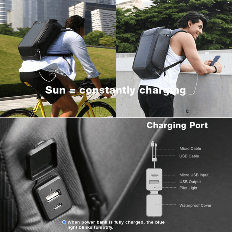 Kingsons Beam Backpack The Most Advanced Solar Power Backpack Waterproof Anti Theft Laptop Bag