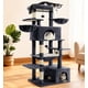 thumbnail image 1 of Rascador para Gatos ABCPET Grande Torre para Gatos 68 cm con Postes para Rascar Gris, 1 of 8