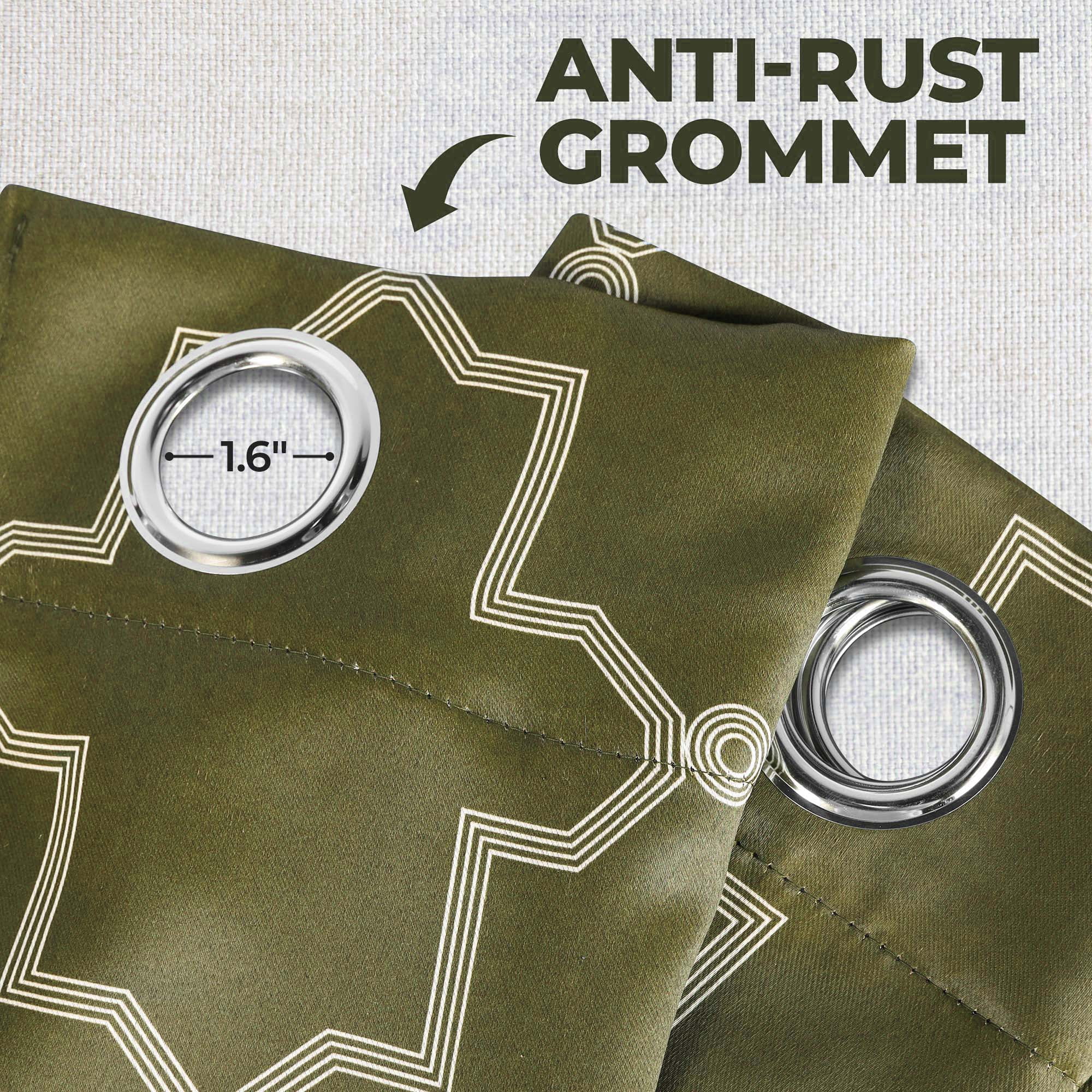 Superior Trellis Blackout Grommet Curtain Panel Pair, Set of 2 Curtains, 42"W x 96"L, Olive Green