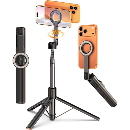 for Mag Safe Tripod for iPhone 360&deg; Rotating Head for Front & Rear Shooting 65&rdquo; Selfie Stick for iPhone Android with Remote & Metal Ring Magnetic Phone Tripod Stand for Video Recording Travel