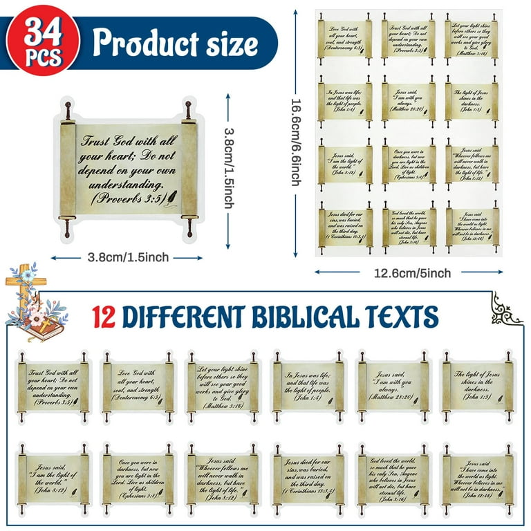  30 Sheets Bible Verse Stickers for Journaling Christian  Scrapbook Stickers Inspirational Scripture Faith Seal Crafts Decals(Stylish  Style)
