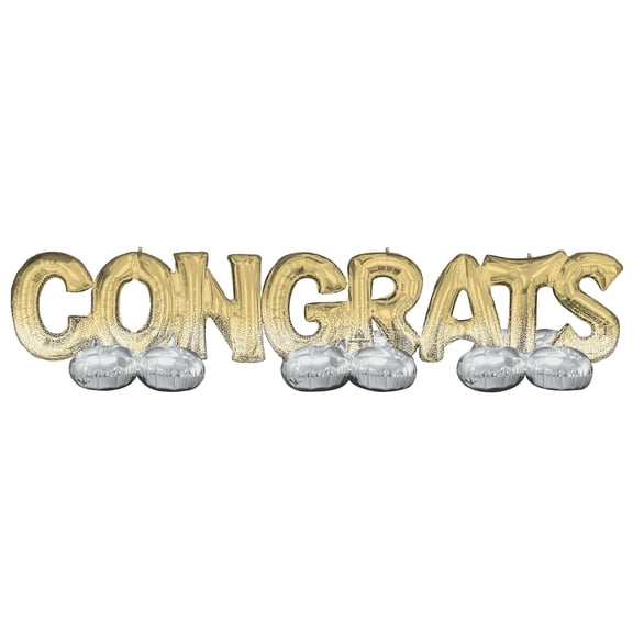Amscan Airloonz "Congrats" Foil Balloon Yard Kit, 1 Count