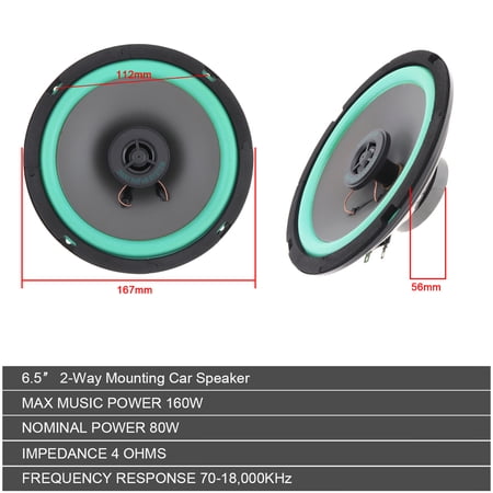 Speakers for Cars 6.5\u0027\u0027 1Pcs 6.5 Inch 100W Car HiFi Coaxial Speaker Vehicle Door Auto Audio Music Stereo Full Range Frequency Speakers for Cars