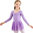 thumbnail image 4 of Gyratedream Toddler Girls Long Sleeve Sparkle Ballet Skirted Leotard Dance Dress Skirt Gymnastic Ballerina Outfit, 4 of 7
