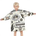 thumbnail image 3 of Beige Halloween Skull Pumpkin Pattern Blanket Hoodies for Kids 6-13YR Oversize Wearable Blanket Hoodies for Boys Girls Teens, 3 of 7