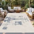 thumbnail image 2 of France Towers Outdoor Rug for Patio/Deck/Porch, Non-Slip Large Area Rug 5 x 8 Ft, Retro Hand-Painted Seal Architectural Art Indoor Outdoor Rugs Washable Area Rugs, Camping Rug Carpet Runner, 2 of 8