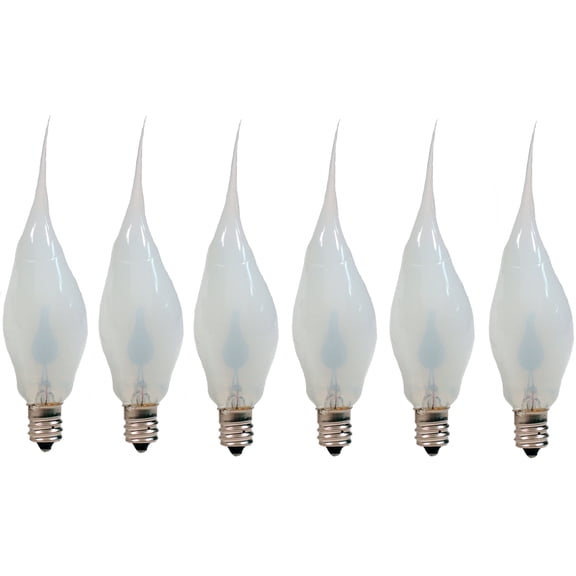 Creative Hobbies Silicone Dipped Flickering Flame Bulb, Country Style, Electric Candle Lamp Chandelier Light Bulbs, 3 Watt , Individually Boxed, Pack of 6 Bulbs