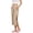 Khaki, variant on Women's Tear Away Breakaway Capri Pants Casual Post Surgery Recovery Hip Knee Ankle Adaptive Magic Tape Capris Wide Leg Comfy Soft Breathable Elastic Waist Lounge Sweatpants Black M