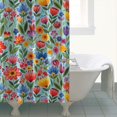 thumbnail image 4 of Pioneer Flower Floral Print Pattern Shower Curtain 72”x72", Bathroom Decorative Shower Curtain Set with 12 Hooks, Waterproof Washable, 4 of 6