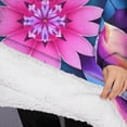thumbnail image 3 of Oversized Wearable Blanket Hoodie,Colorful Tie Dye Mandala Pattern Sherpa Blanket Hoodie with Super Pockets,Super Warm Fuzzy Pullover for Women & Men, 3 of 6