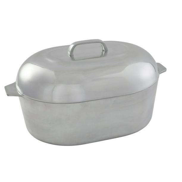 IMUSA USA 15 Heavy Duty Cajun Oval Aluminum Roaster  with 