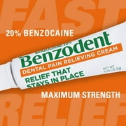 Benzodent Dental Pain Relieving Cream, Denture Tooth and Gum Pain, 1 oz