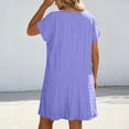 thumbnail image 5 of Nkmbld Women's Dress Plus Size Casual Solid Short Sleeved V-Neck Dress, 5 of 5