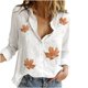 thumbnail image 2 of ICHUANYI Clearance Women Printed Cotton Long Sleeve Tank Career Bloues Cardigan Tops(Khaki, S) ICHUANYI WER2023081017250, 2 of 6
