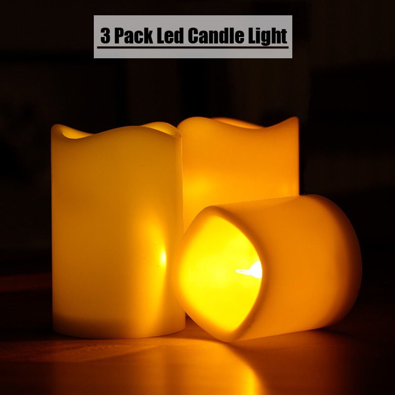 TOPCHANCES 3Pcs Indoor/Outdoor Battery Operated Flameless Candles with