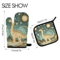thumbnail image 2 of Yayeee Oven Mitts and Pot Holder Set of 2 Heat Resistant Kitchen Gloves Baking Hot Pad, Dinosaur with Stars, 2 of 5