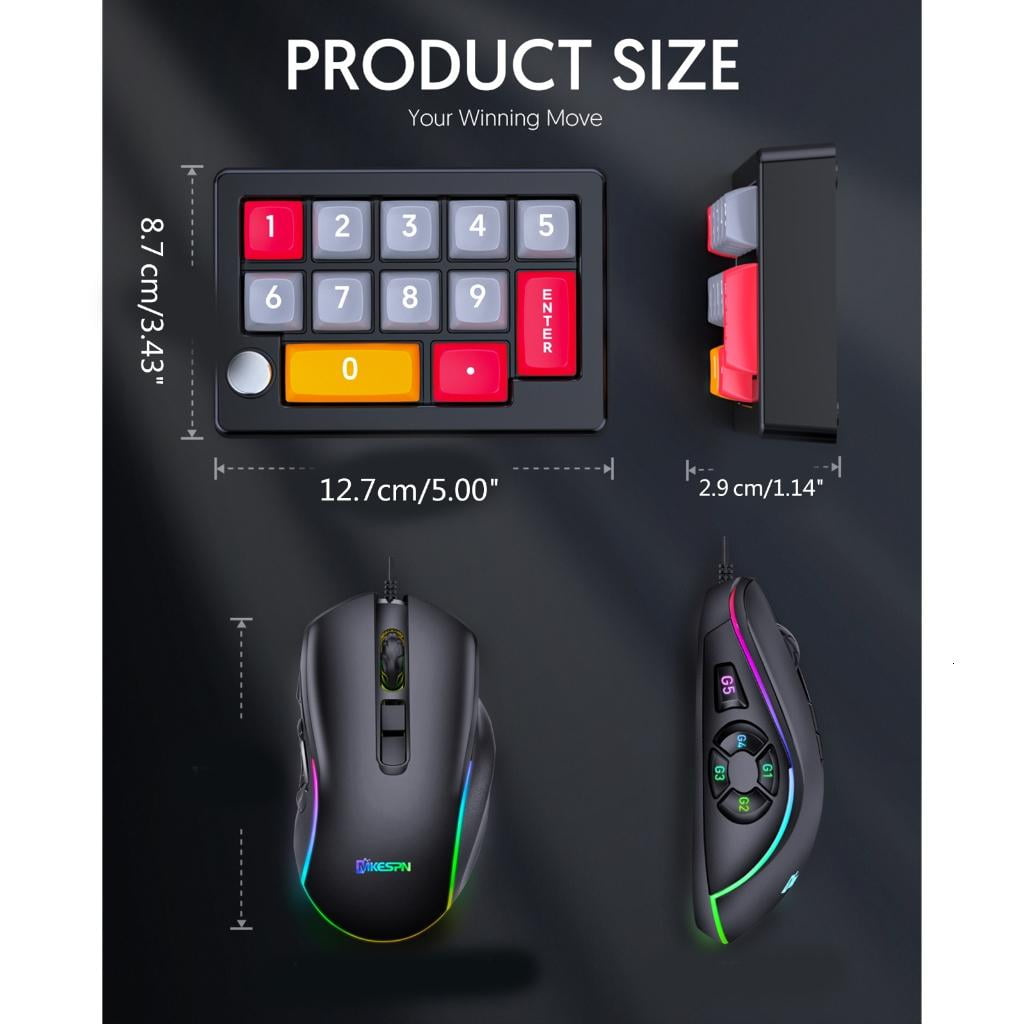 SIEYIO Multifunctional Programmable Macro Numeric Keyboard for Gaming/Working User Friendly Designs, USB Compatibility