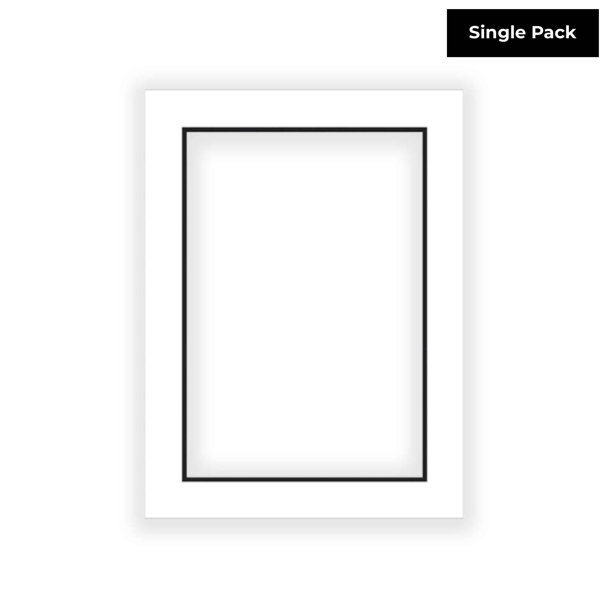 5 Pack Pictures Black Over Black 11x14 Double Mats for 8x10 Frames Golden State Art for Photos Acid-Free 