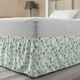 thumbnail image 1 of Botanic Bed Skirt, Pastel Blossom Branches Little Tulip Petals Along Leaves and Herbs, Elastic Bedskirt Dust Ruffle Wrap Around for Bedding Decor, 4 Sizes, Green Violet Blue and Pink, by Ambesonne, 1 of 2