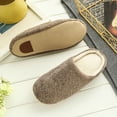 thumbnail image 2 of Women Men Winter Warm Fleece Anti-Slip Slippers Home Sandals Indoor House Shoes, 2 of 2