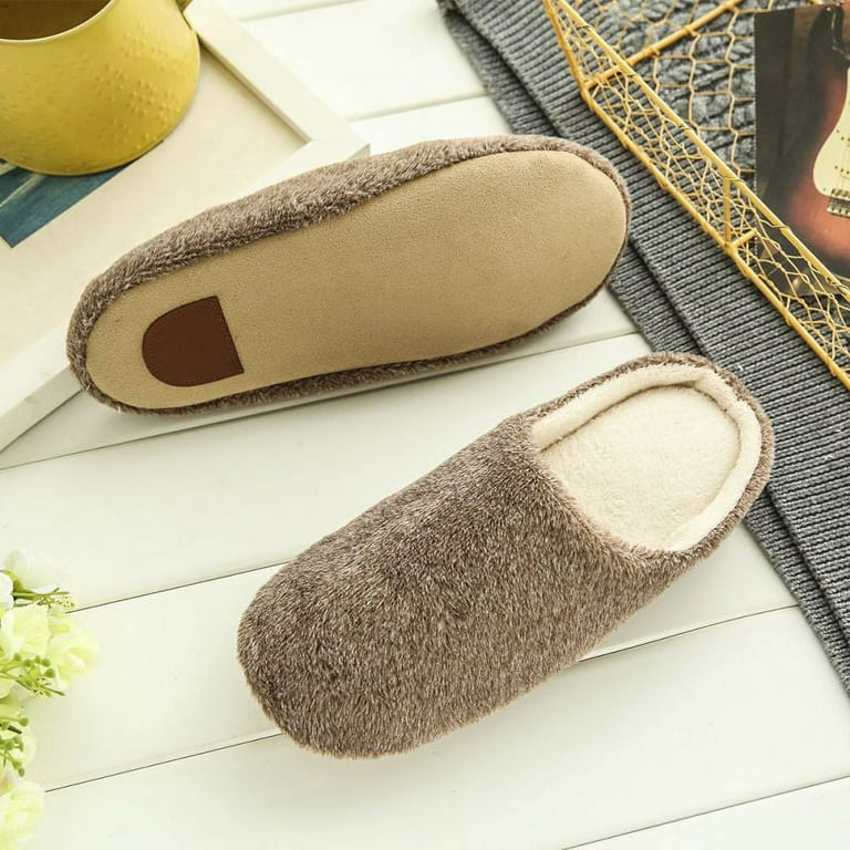 Women Men Winter Warm Fleece Anti-Slip Slippers Home Sandals Indoor House  Shoes