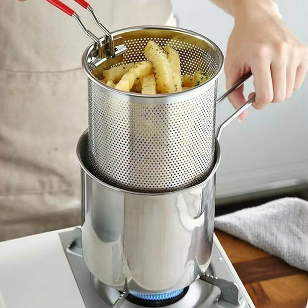 Marmite à ire japonaise en acier inoxydable avec passoire, panier, pince, tempura, ites jetables 15 Marmite à ire japonaise en acier inoxydable avec passoire, panier, pince, tempura, ites jetables 15