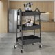 thumbnail image 2 of Carrito de Almacenamiento de Metal con 3 Niveles, Organizador de utilidades, Muebles Organizadores, Estantes de Almacenamiento en 2 Ruedas con Cerradura para Cocina, Baño, Oficina, Dormitorio (Negro), 2 of 4