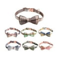 thumbnail image 2 of Cotton Plaid Bow Tie Quick Release Buckle Adjustable Dog Collar, Small Medium Large, 2 of 15