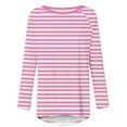 thumbnail image 4 of hxobax Oversized Striped Pullover Tops for Womens Colorblock Long SLeeve Raglan Shirts Tunics Blouse, 4 of 6
